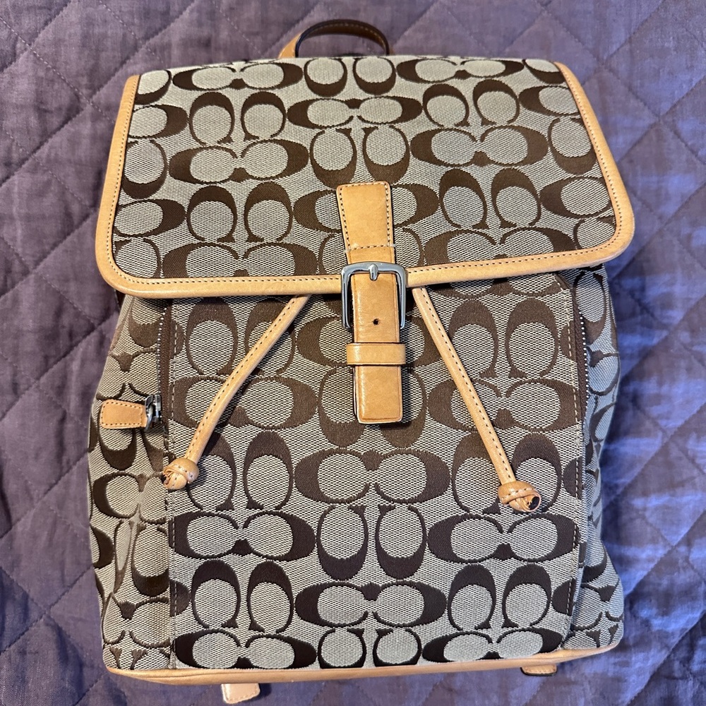 Coach Brown Monogram Backpack